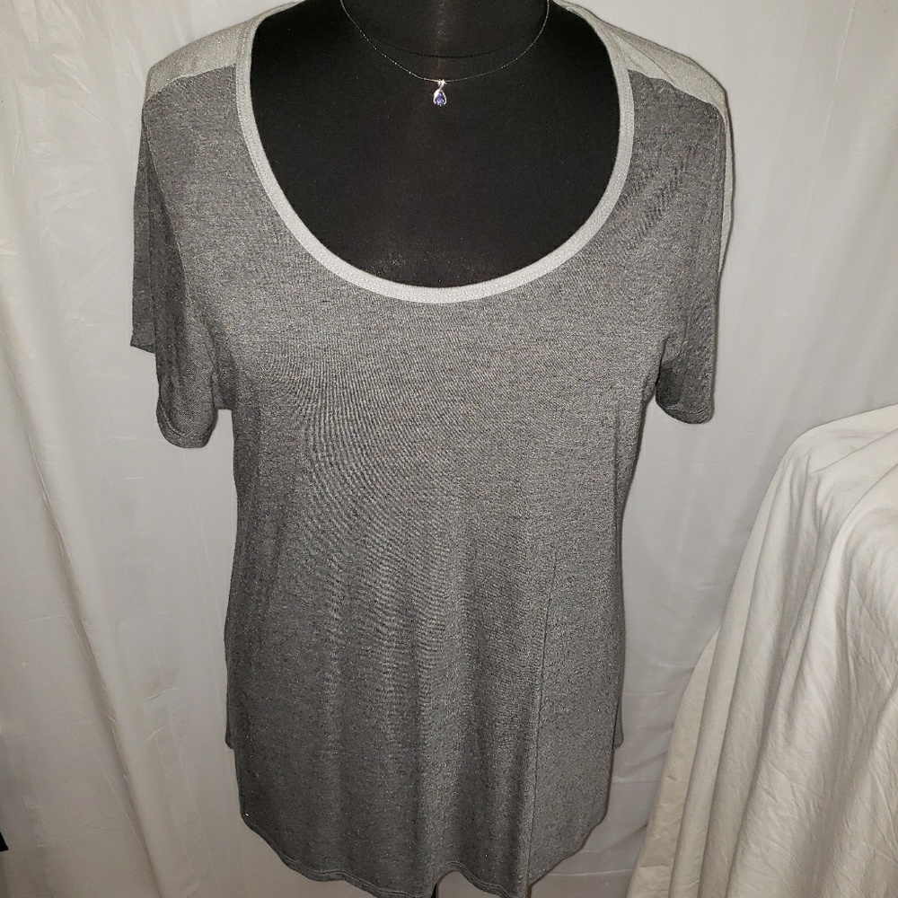 Lularoe 2xl Classic T dark gray w/ lighter stripe